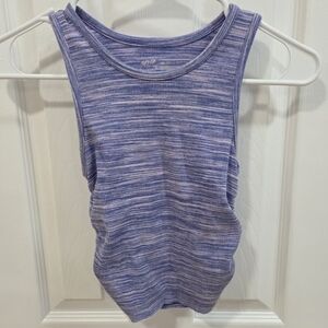 Aerie Lavender and White Ribbed Tank Top